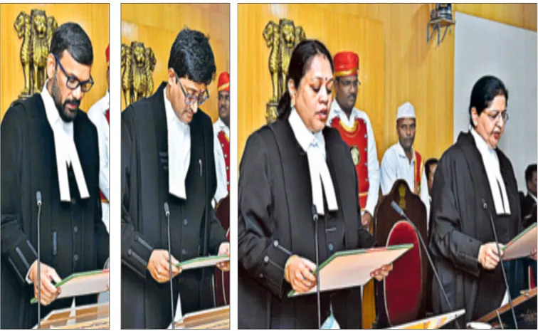 హైకోర్టు అదనపు న్యాయమూర్తులుగా ముగ్గురు ప్రమాణం Three Sworn In As Additional Judges Of The High Court