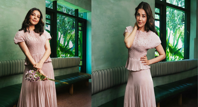 Kajal Aggarwal Look In Pink Dress