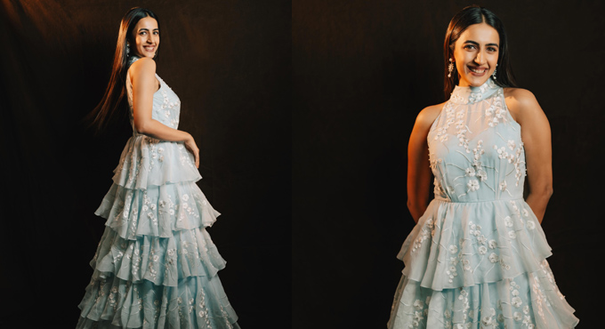 Niharika Flaunts Her Glamour In A Layered Floral Frock