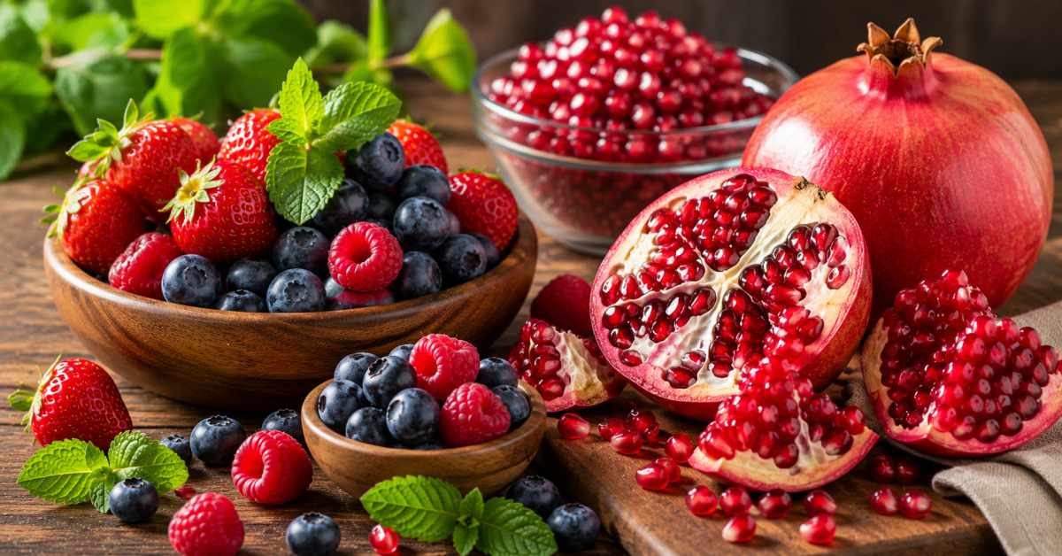 Berries, pomegranates