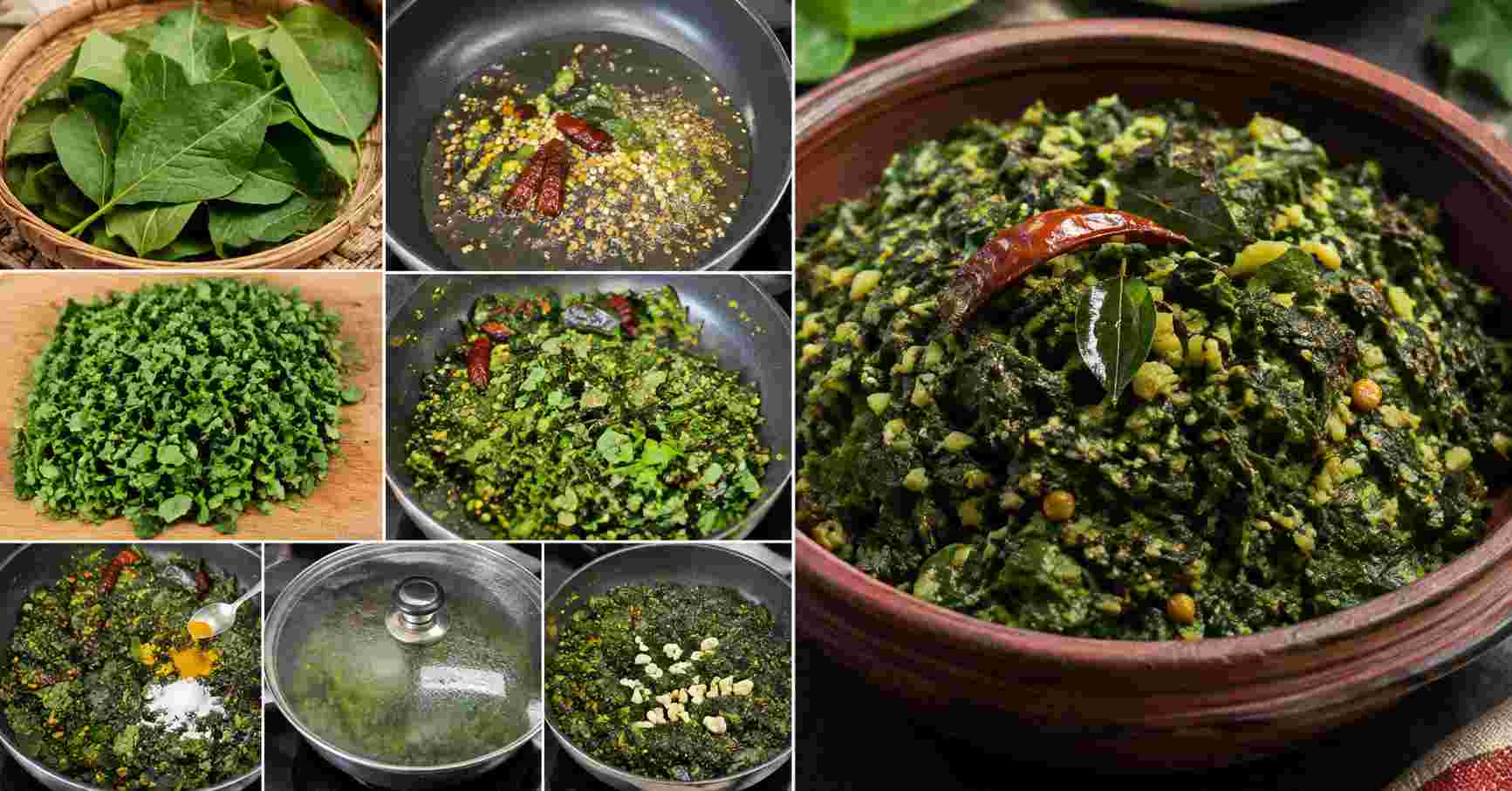 Bottle Gourd Leaves Curry Preparation