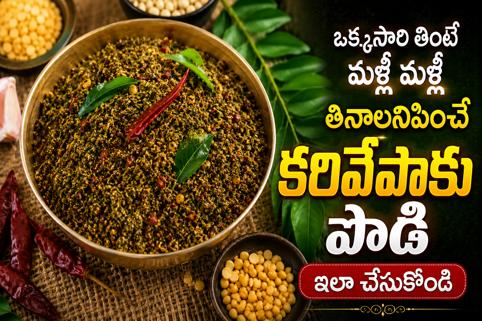 ఒక్కసారి తింటే మళ్లీ మళ్లీ తినాలనిపించే కరివేపాకు పొడి ఇలా చేసుకోండి Here Is How To Make Curry Leaf Powder That Makes You Want To Eat It Again And Again