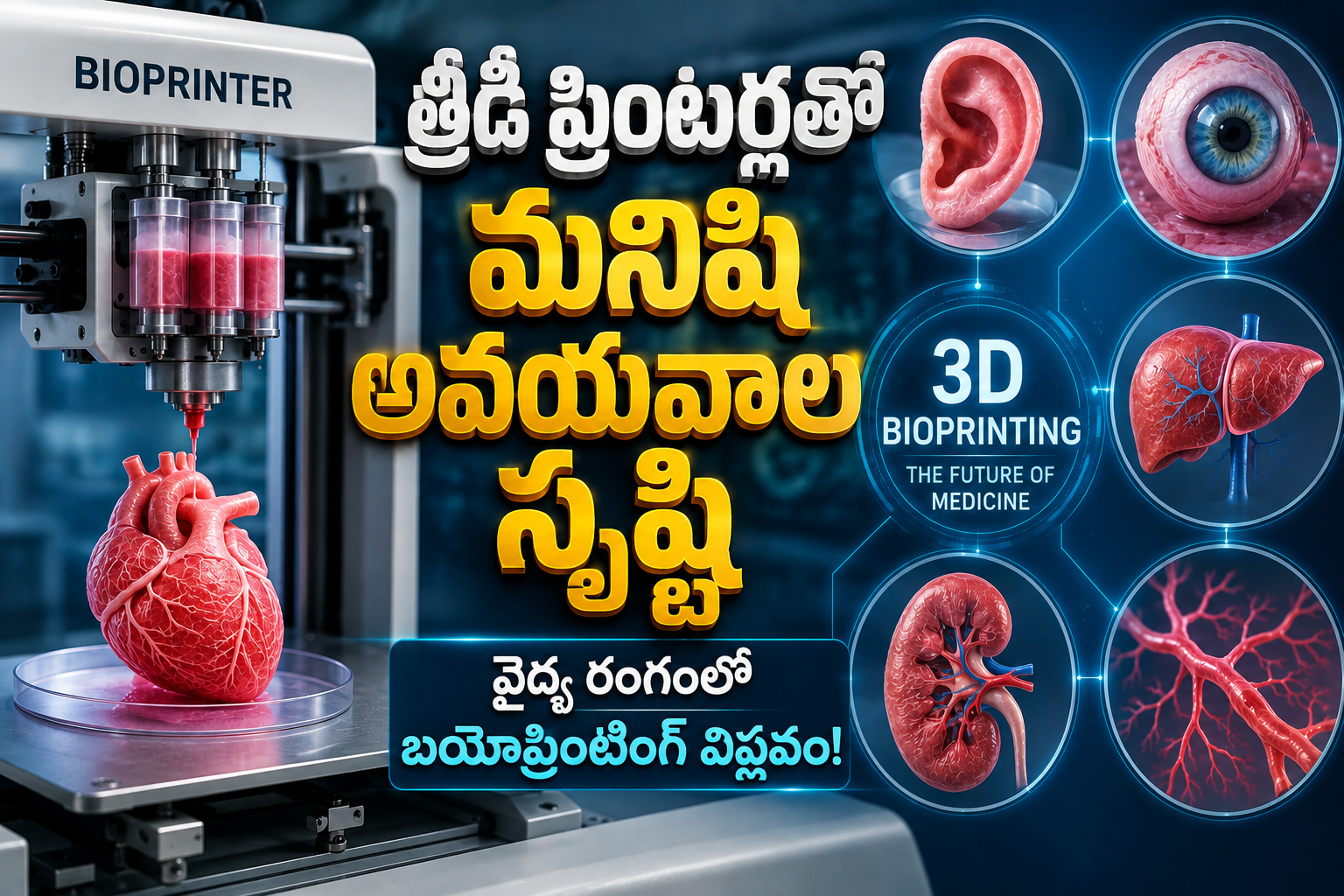 త్రీడీ ప్రింటింగ్తో మానవ అవయవాల సృష్టి A Medical Revolution In Bioprinting Creating Human Organs With A Printer