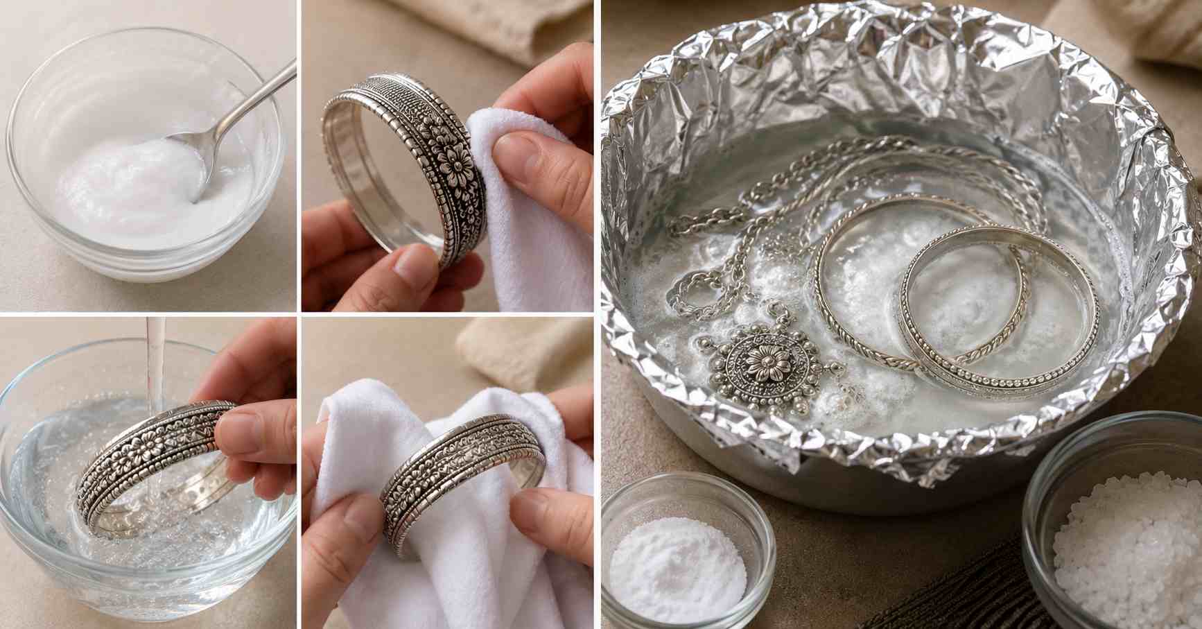 Cleaning silver with baking soda