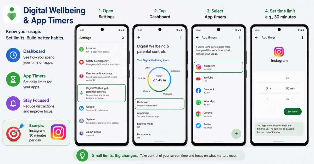 Digital Wellbeing & App Timers