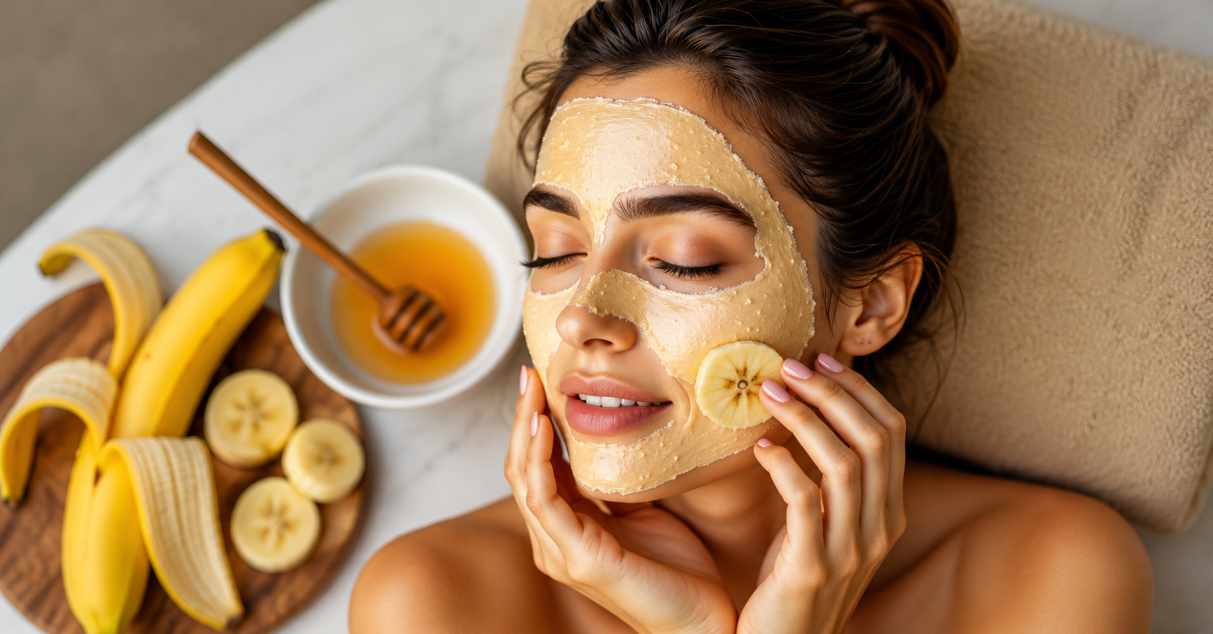 Face pack with banana peel