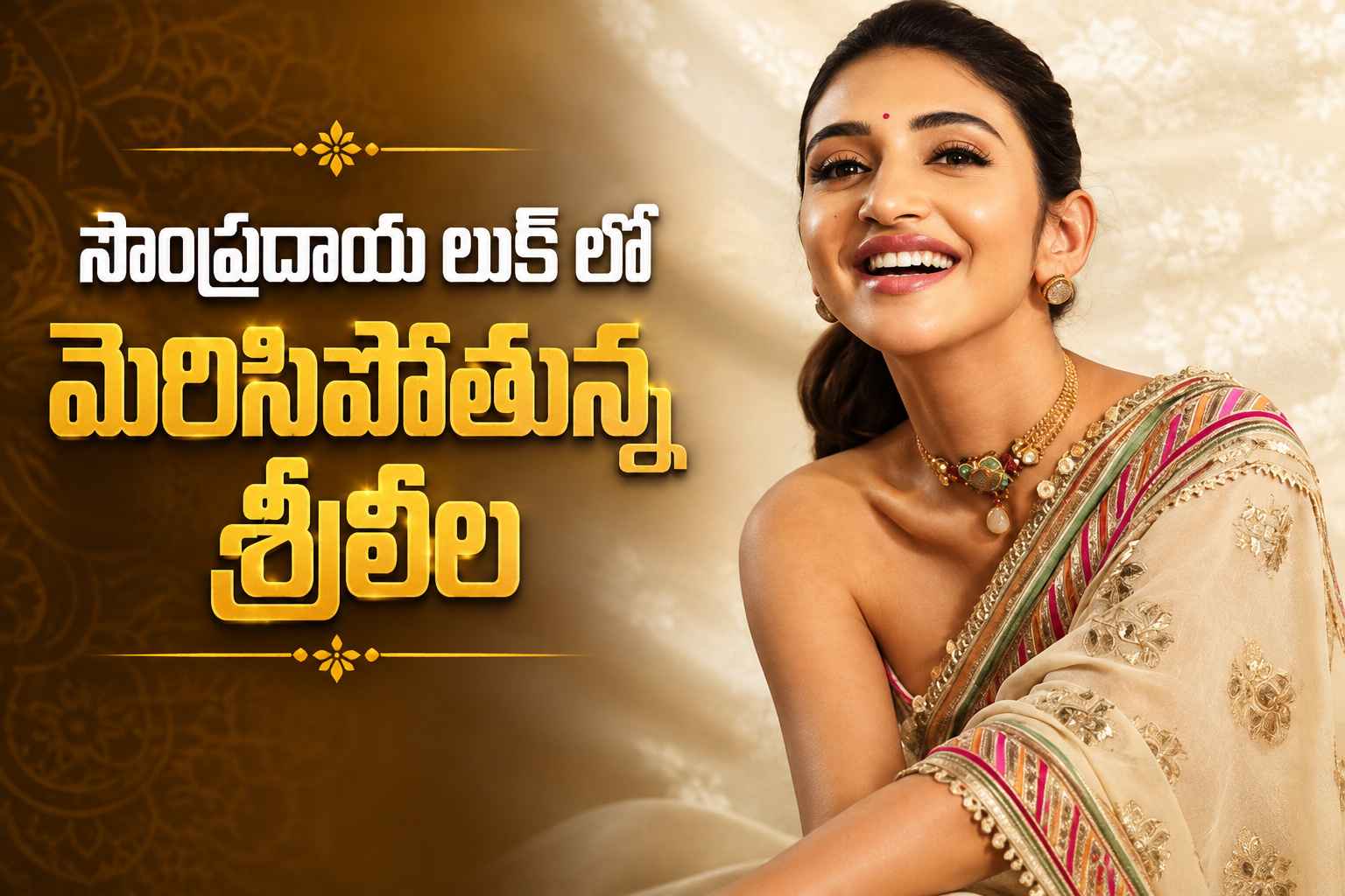 Srileela Shines In A Traditional Look