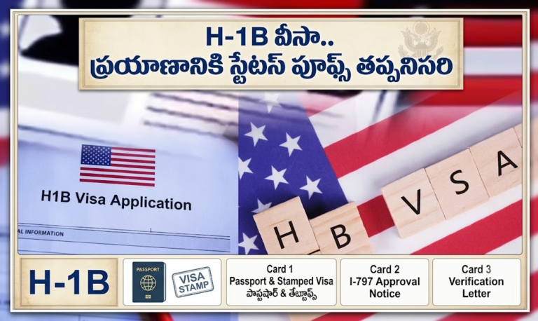 ఎన్నారైలకు బిగ్ అలర్ట్.. H-1B వీసాదారులకు ప్రయాణ సమయంలో స్టేటస్ ప్రూఫ్స్ తప్పనిసరి..!