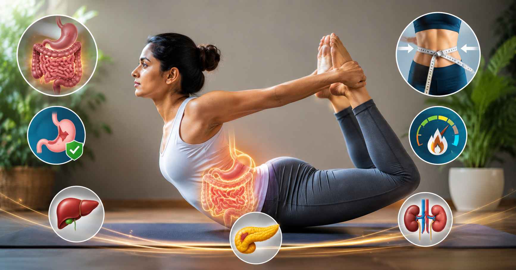 Health through Dhanurasana