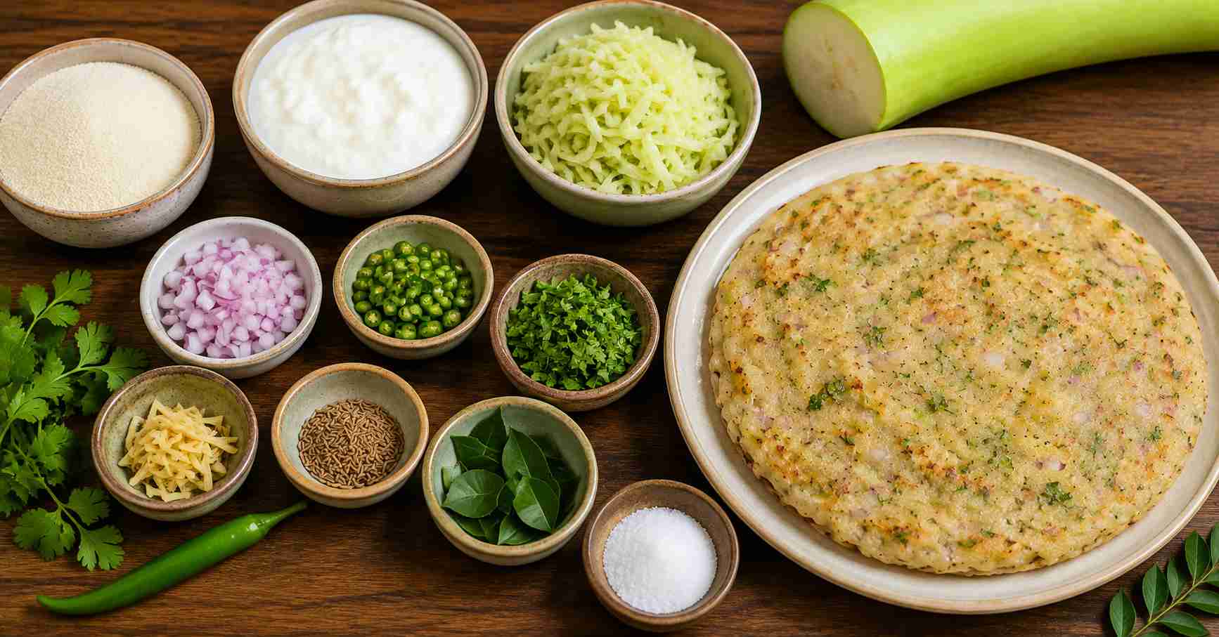 Ingredients for Bottle Gourd Cheela