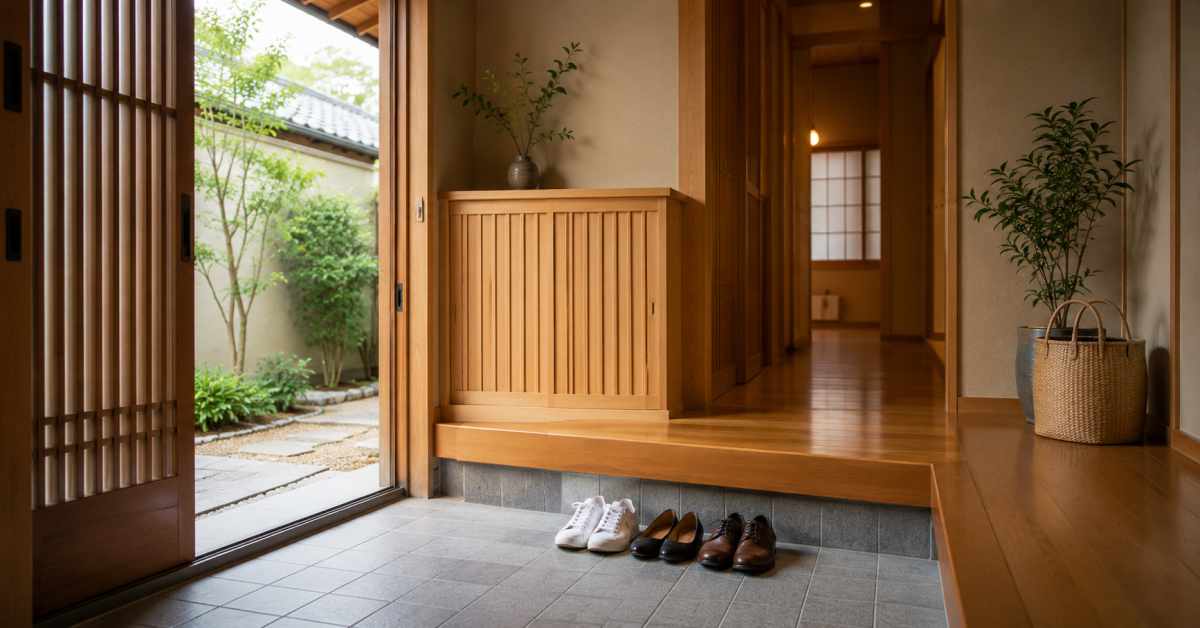Orderliness starting right from the house entrance.
