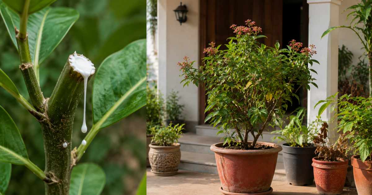 Plants that exude a milk-like secretion