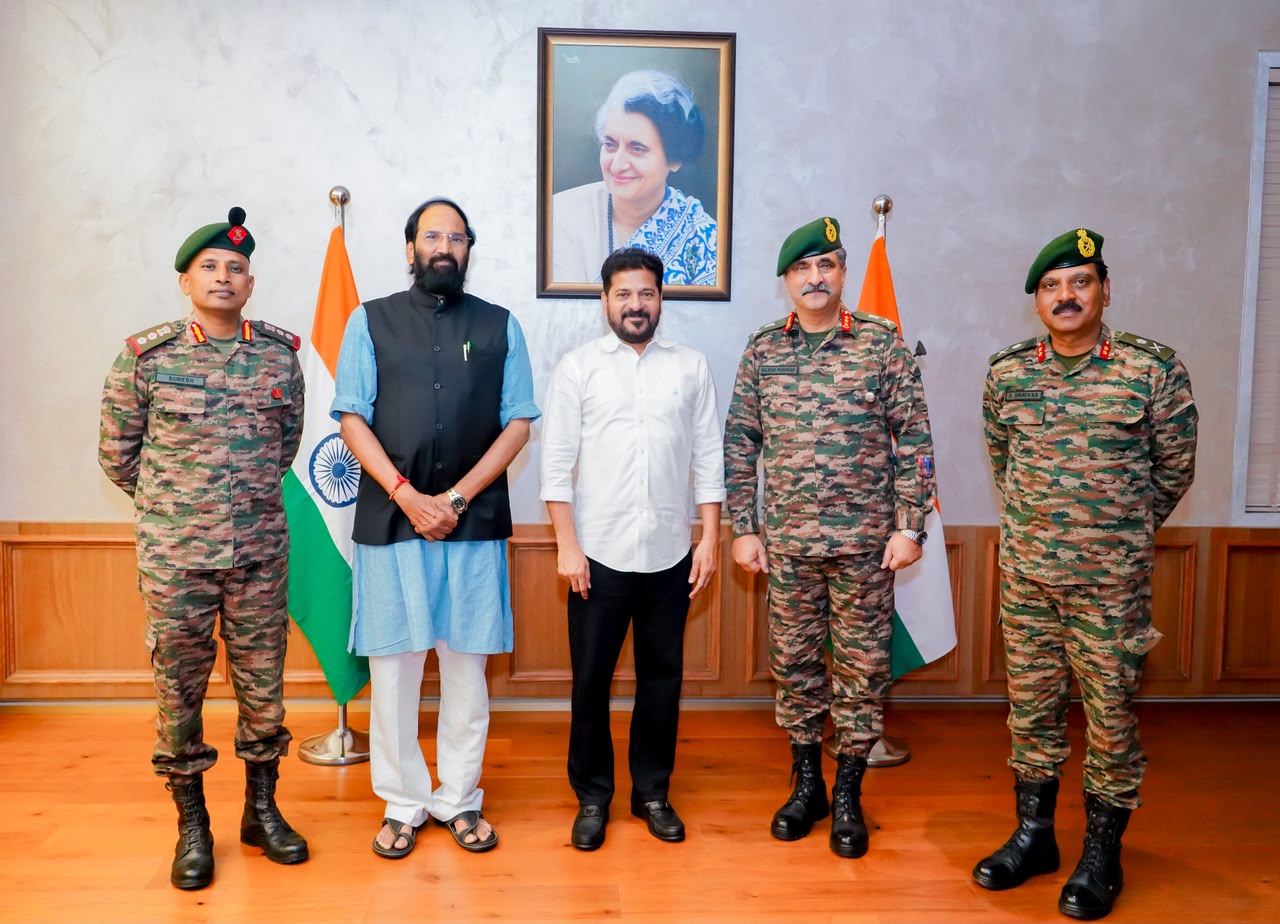 ఆర్మీ నియామకాల్లో తెలంగాణ యువతను ప్రోత్సహిస్తాం : సీఎం రేవంత్ రెడ్డి Telangana Cm Revanth Reddy Lieutenant General Rajesh Pushkar Discuss Army Recruitment Training And Disaster Response