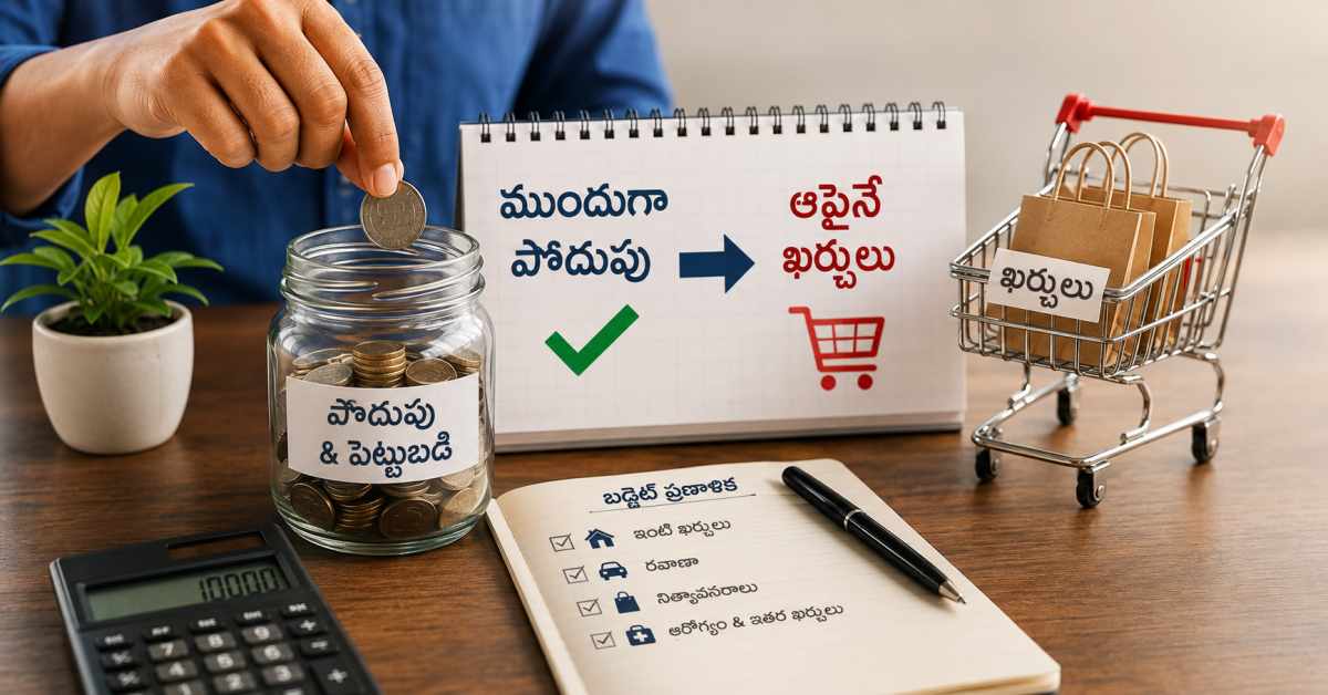 Savings first, then expenses.