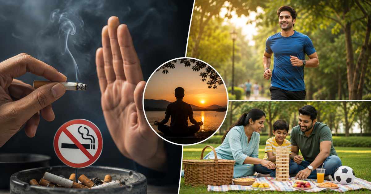 Stay away from tobacco and stress