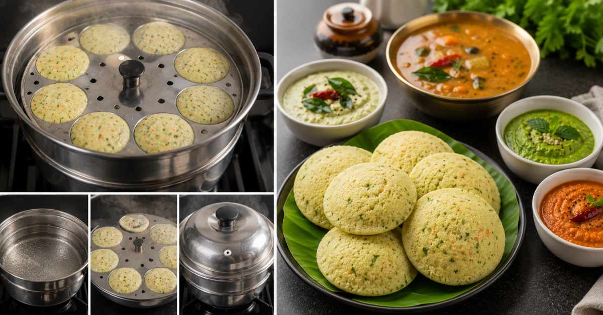 Steaming idlis