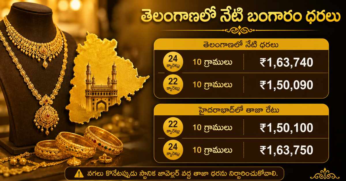 Today's gold prices in Telangana