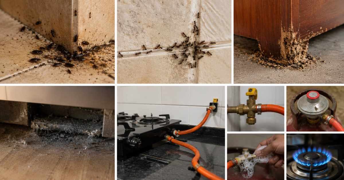 You should also check for pests and gas safety in advance
