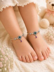 tinkling sound of tiny steps... the latest silver anklet designs for your little girl!