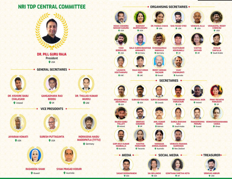 సెప్టెంబర్ 9న గ్లోబల్ ఎన్నారై టీడీపీ కేంద్ర కమిటీ ప్రమాణస్వీకార కార్యక్రమం : అధ్యక్షుడు డా. పిల్ గురురాజా వెల్లడి
