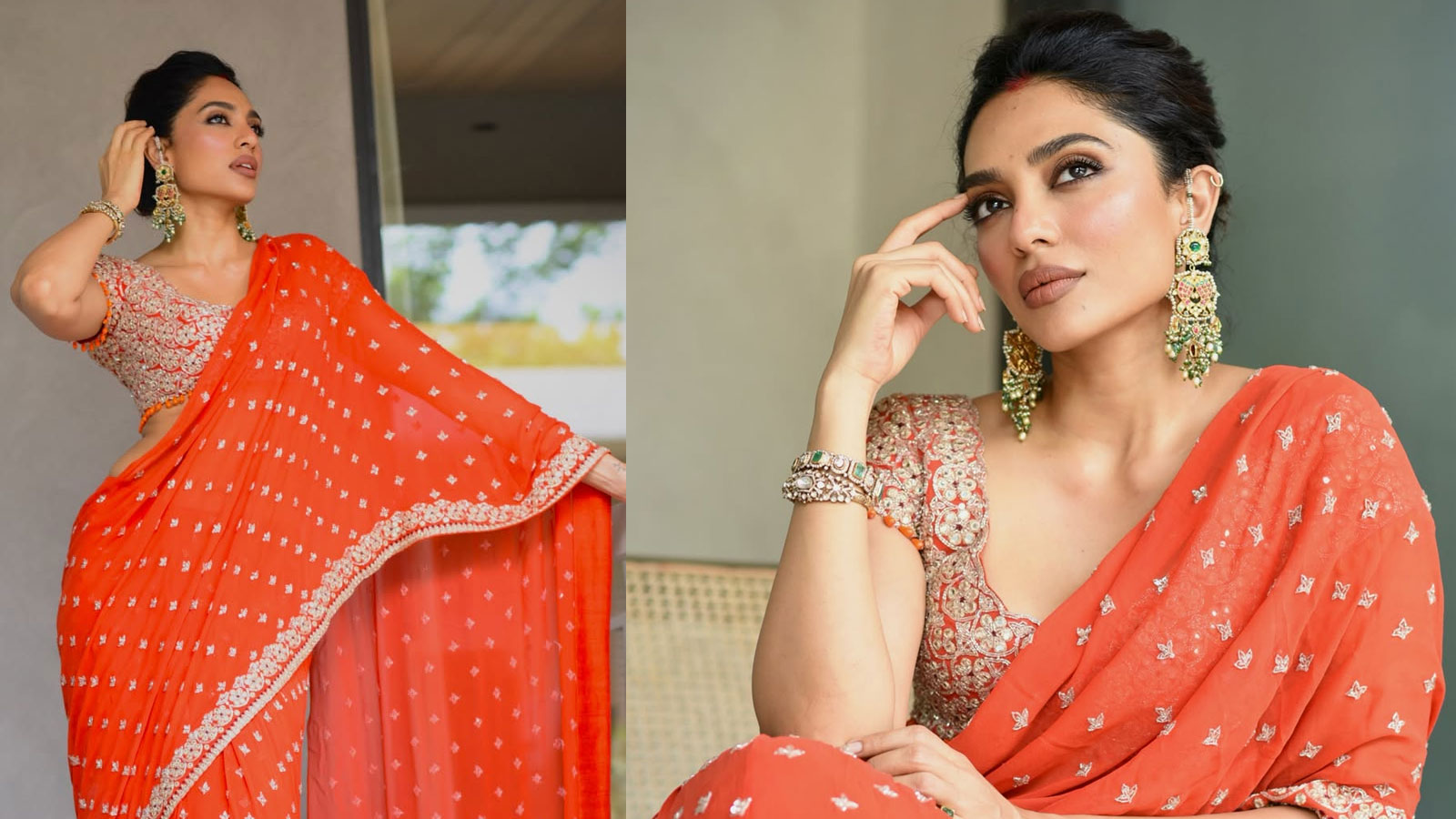 Sobhita Dhulipala Stuns In A Stylish Orange Saree Photos Go Viral