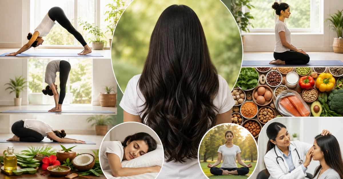 single yoga pose is not the only solution for strong and healthy hair.