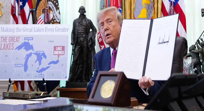లేక్ అంటారియో కాదు.. ఇక నుంచి లేక్ అమెరికా..! Trump Signs Order Renaming Lake Ontario As Lake America