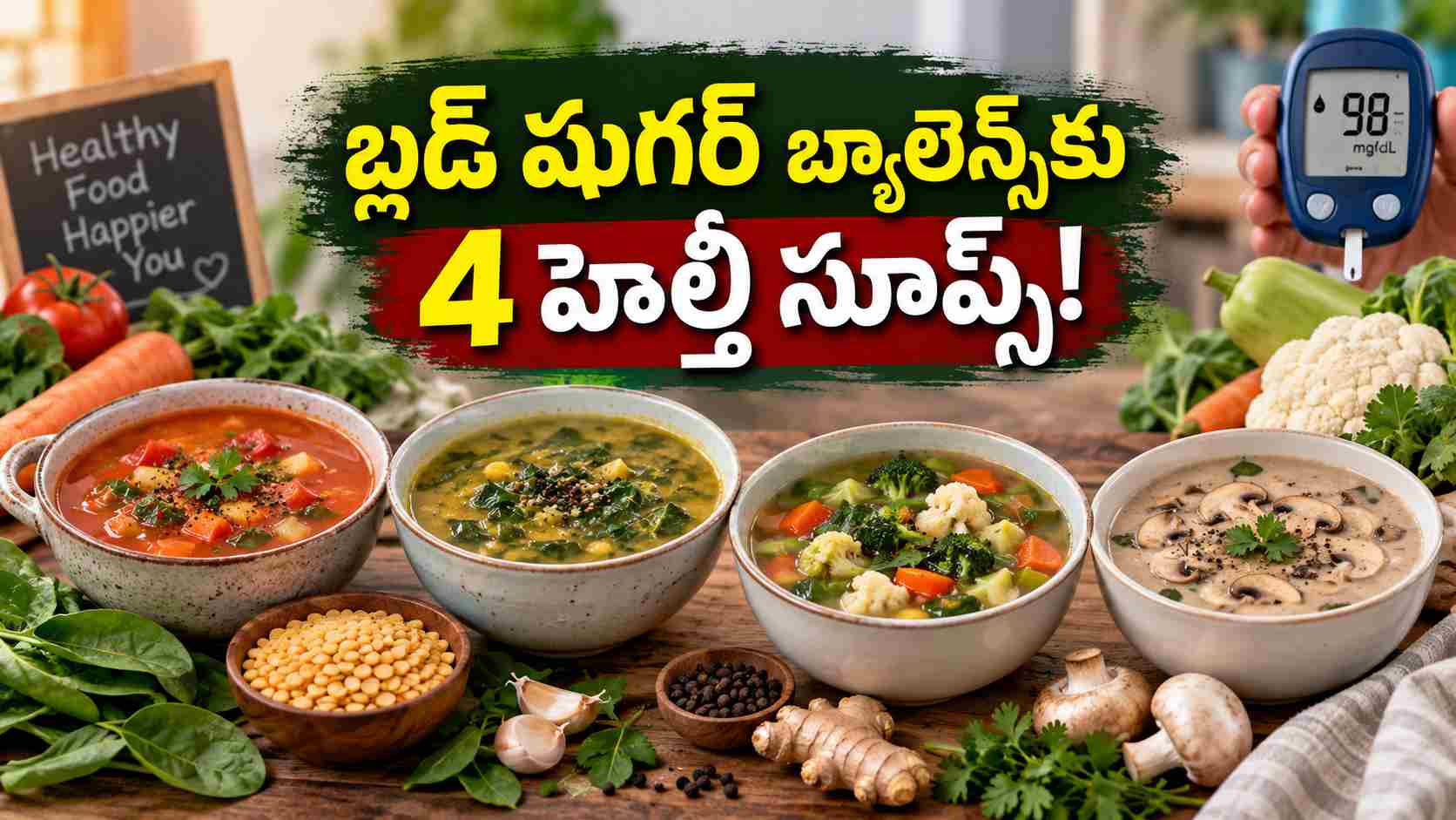 బ్లడ్ షుగర్ బ్యాలెన్స్కు ఈ 4 సూప్స్.. రుచితో పాటు పోషకాలూ పుష్కలం! 4 Soups For Blood Sugar Balance Packed With Taste And Nutrition