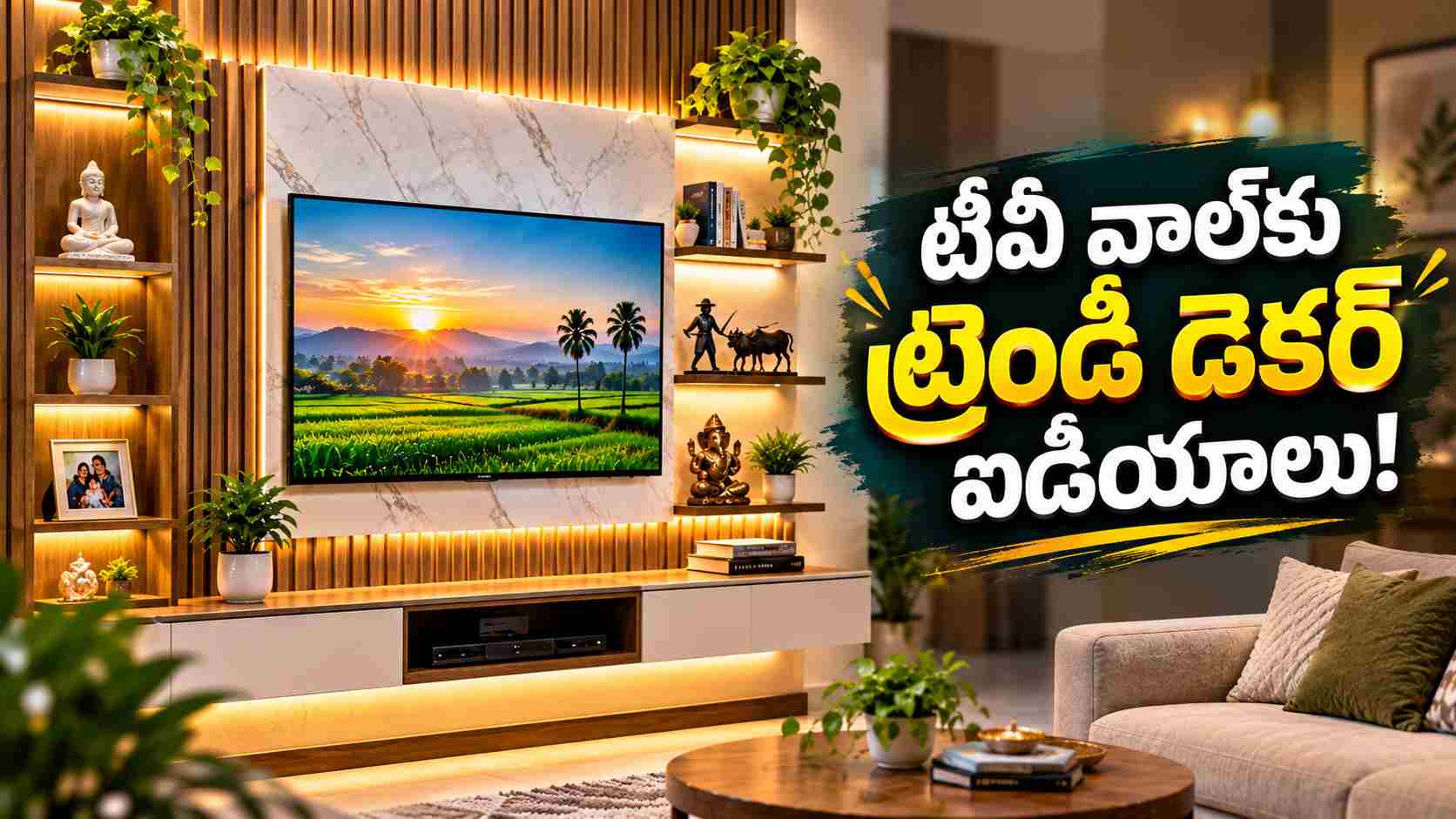 టీవీ వాల్కు మోడ్రన్ లుక్.. ట్రెండింగ్ డెకర్ ఐడియాలు ఇవే! A Modern Look For Your Tv Wall Here Are The Trending Decor Ideas