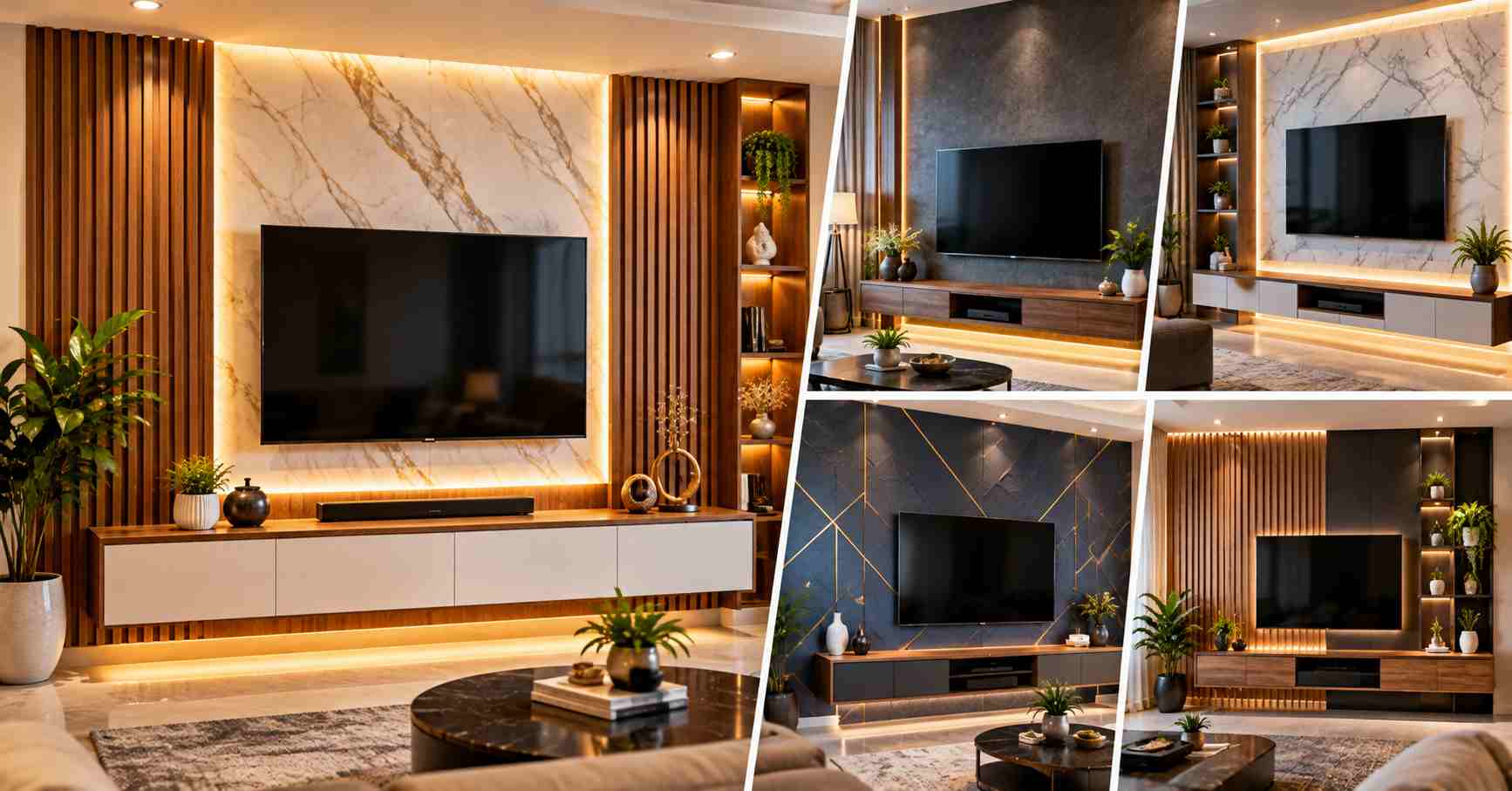 A trendy look for the TV wall