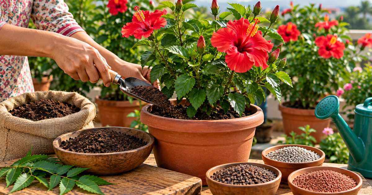 Be careful with the dosage when applying neem cake and flower-based fertilizers.