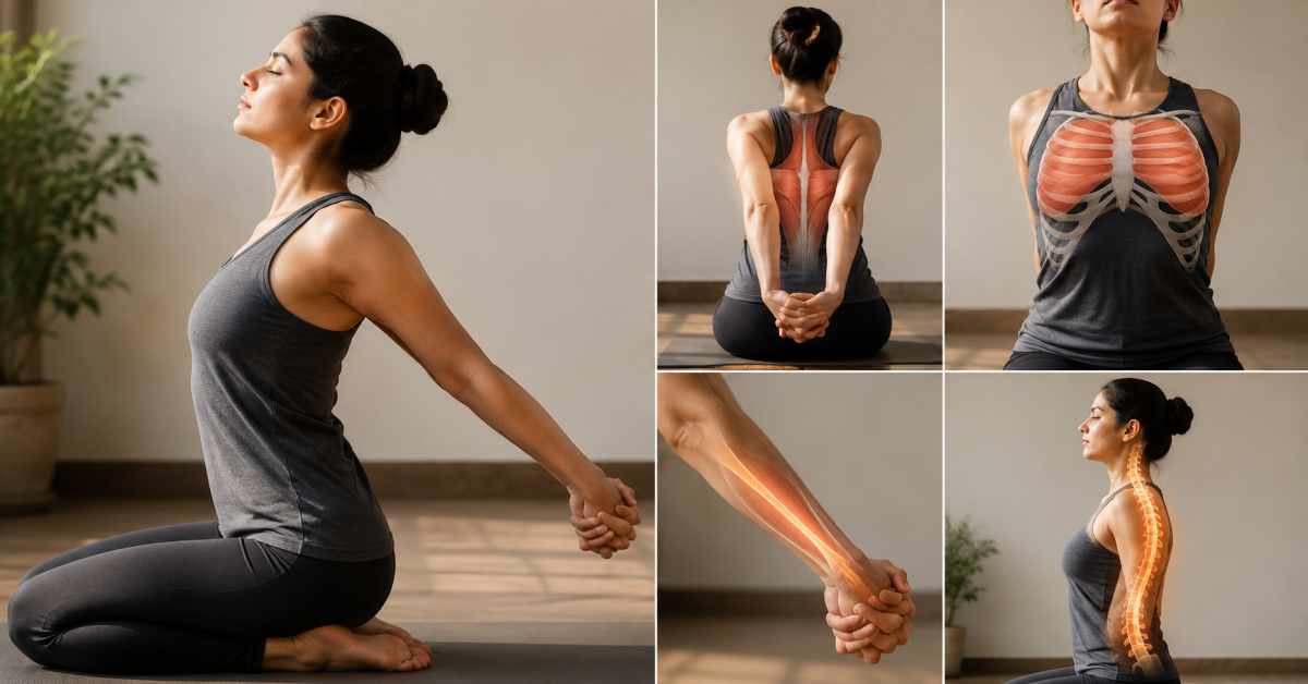 Beneficial for the shoulders, chest, and upper back.