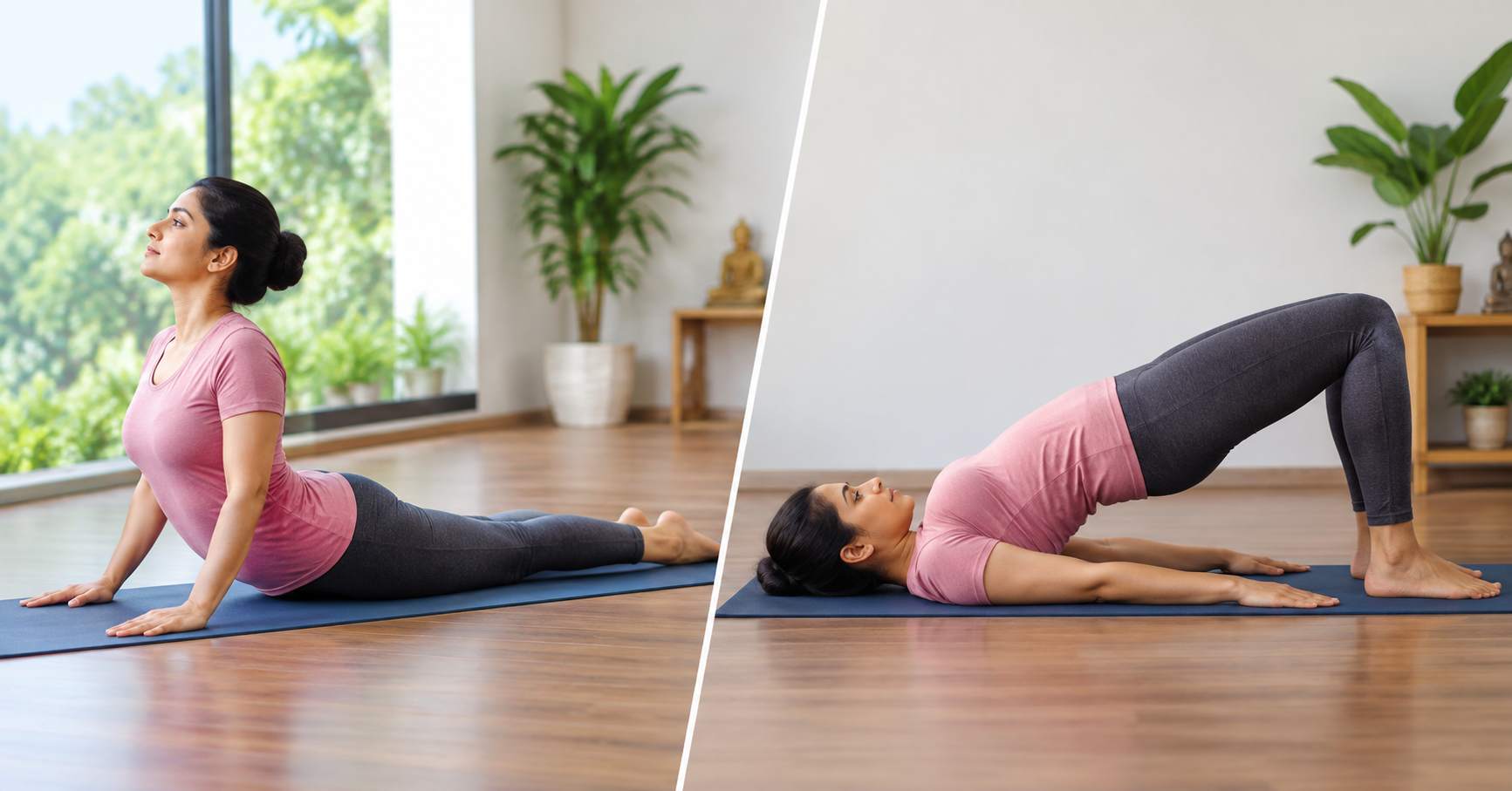 Bhujangasana and Setu Bandhasana