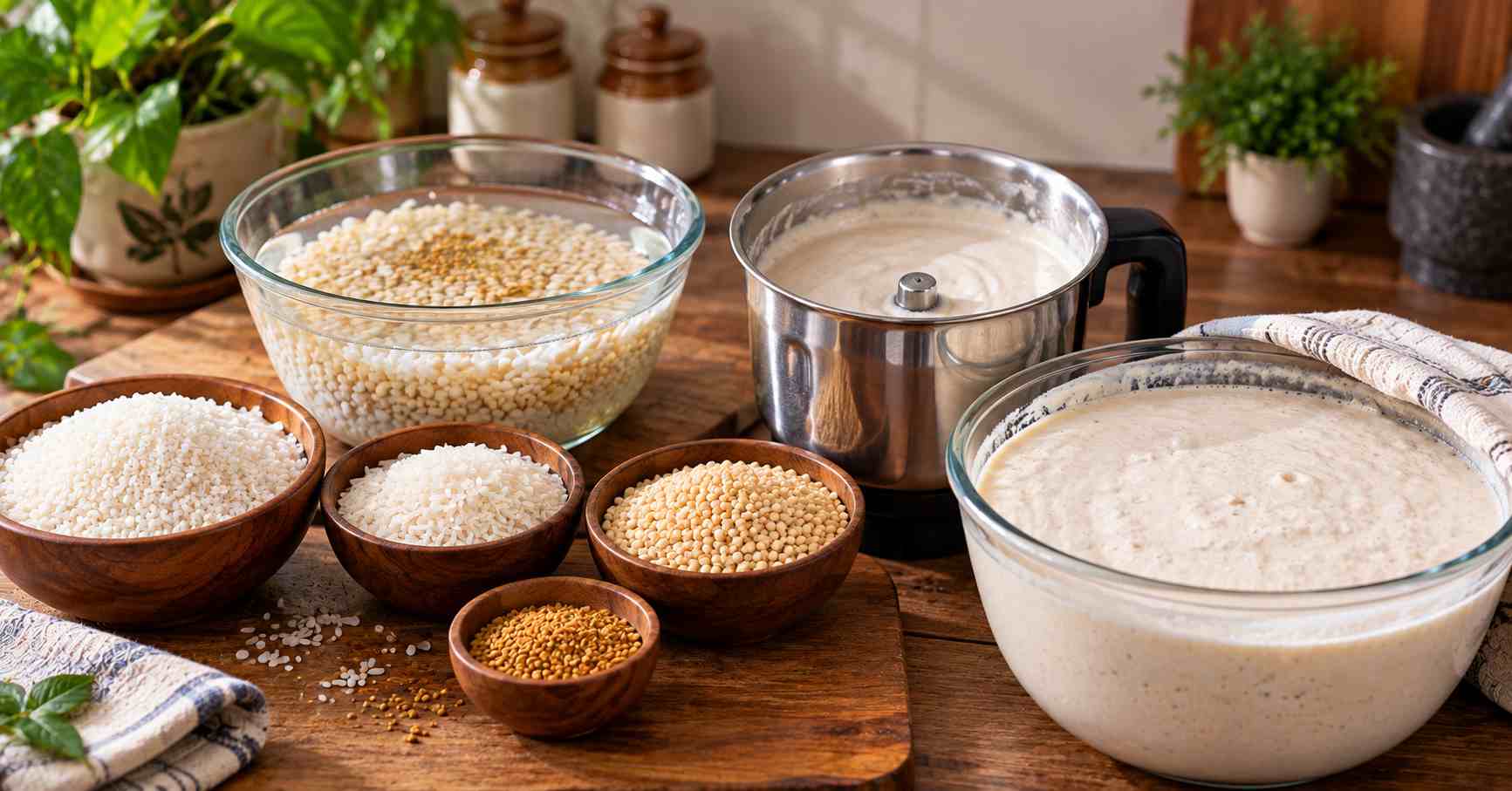 Bun Dosa Batter Preparation