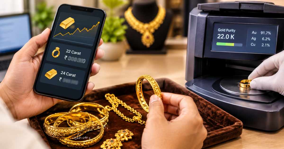 Check the price and karat before selling old gold.