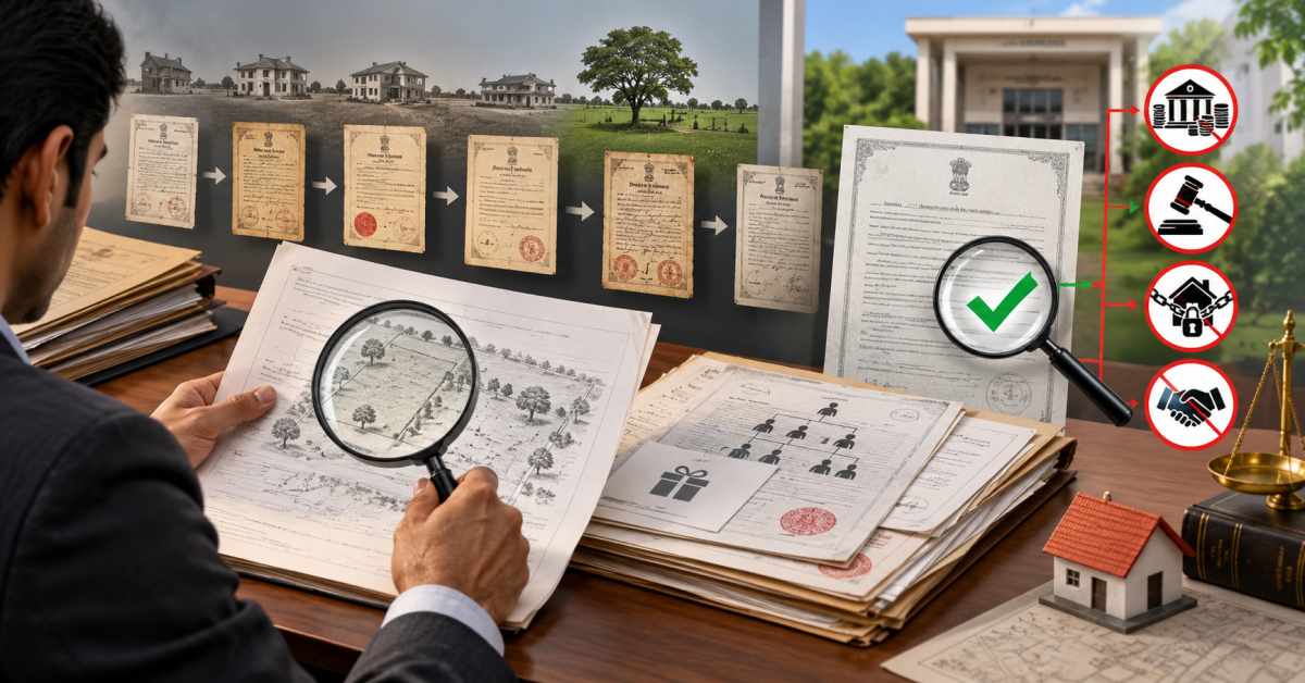 Check the property history using the title deed and EC
