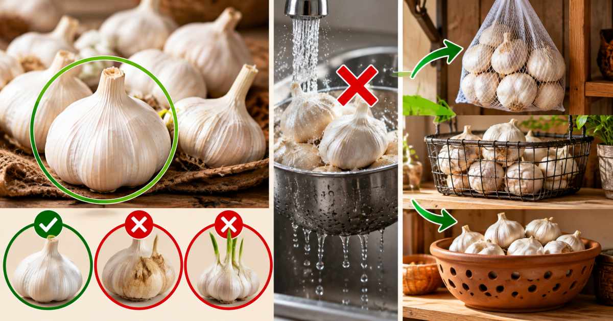 Choose firm garlic and store it this way.