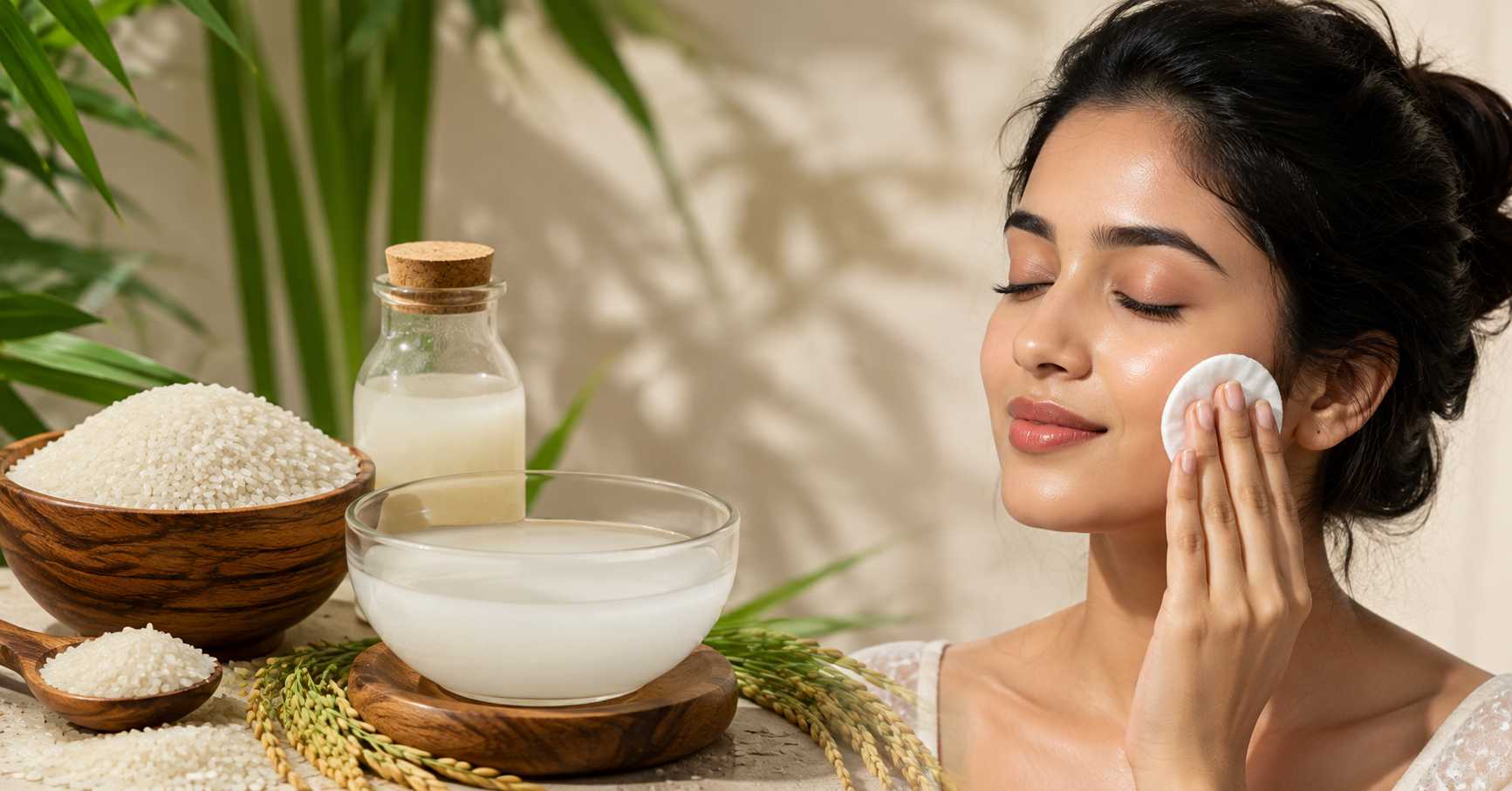 Face care with rice water