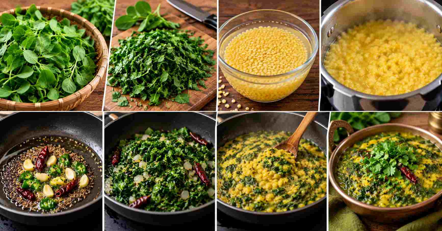 Fenugreek Moong Dal Preparation