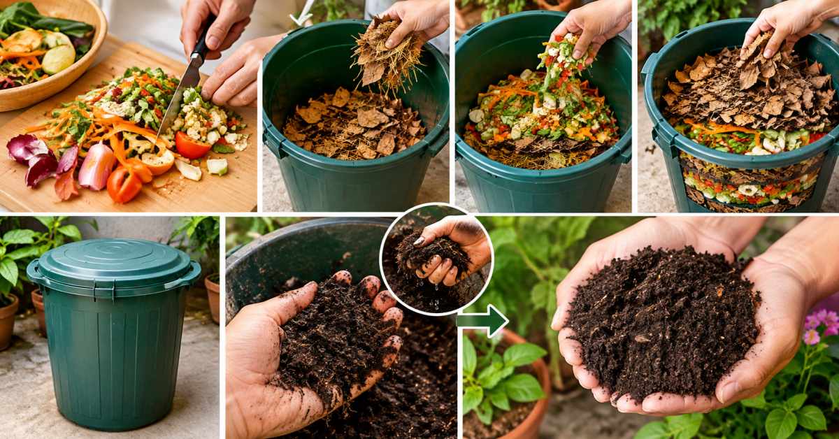 How to make compost from vegetable waste at home