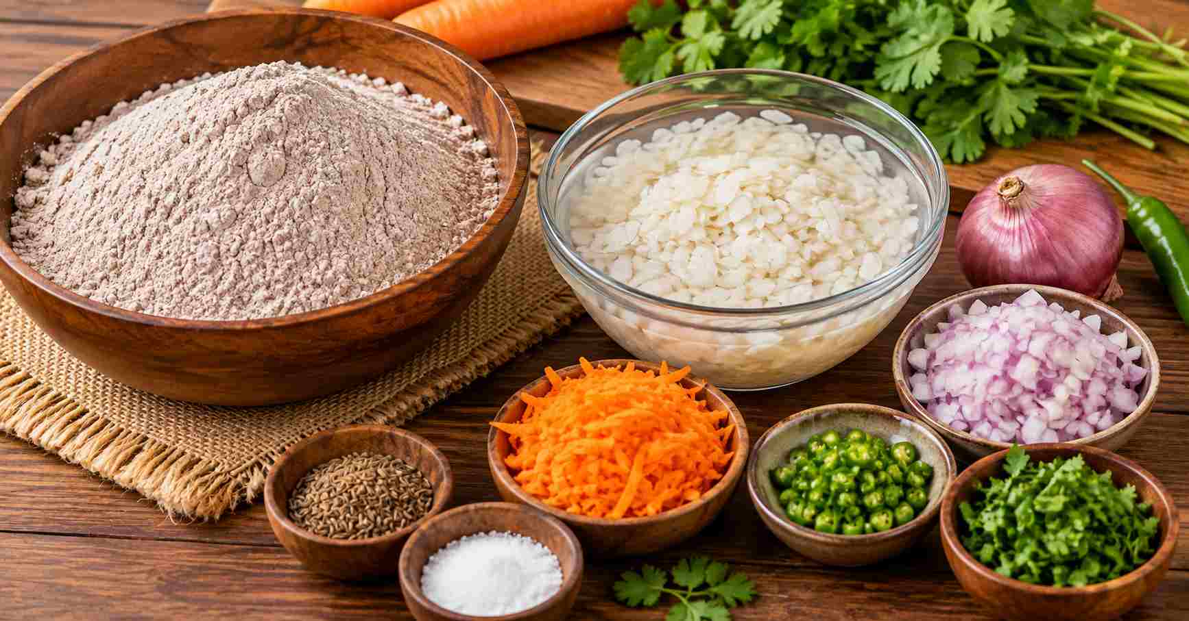Ingredients for Ragi Poha Roti
