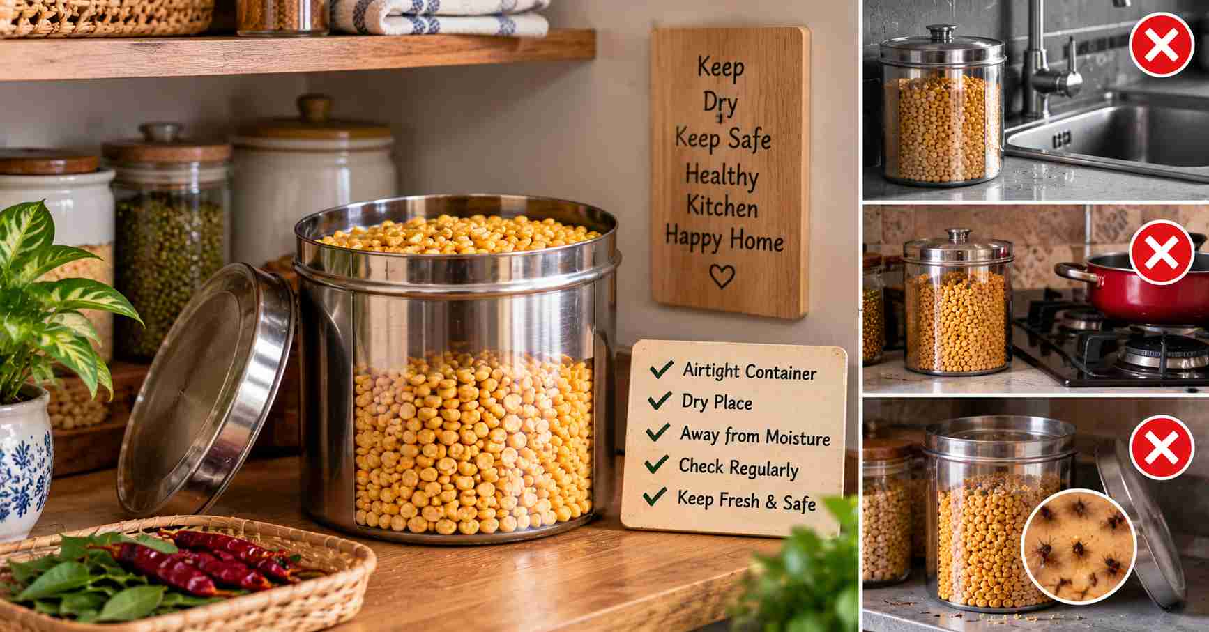 Keep Chana Dal Dry & Pest-Free
