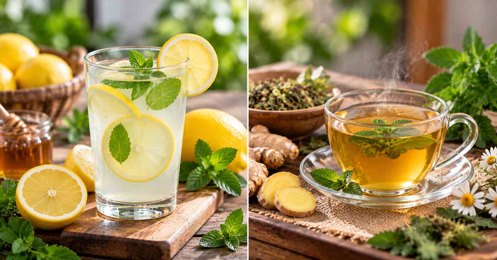Lemon Water & Herbal Tea