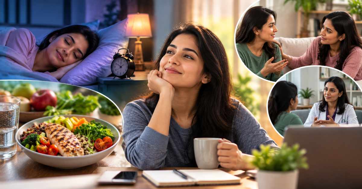 Manage stress through sleep, diet, and mental support