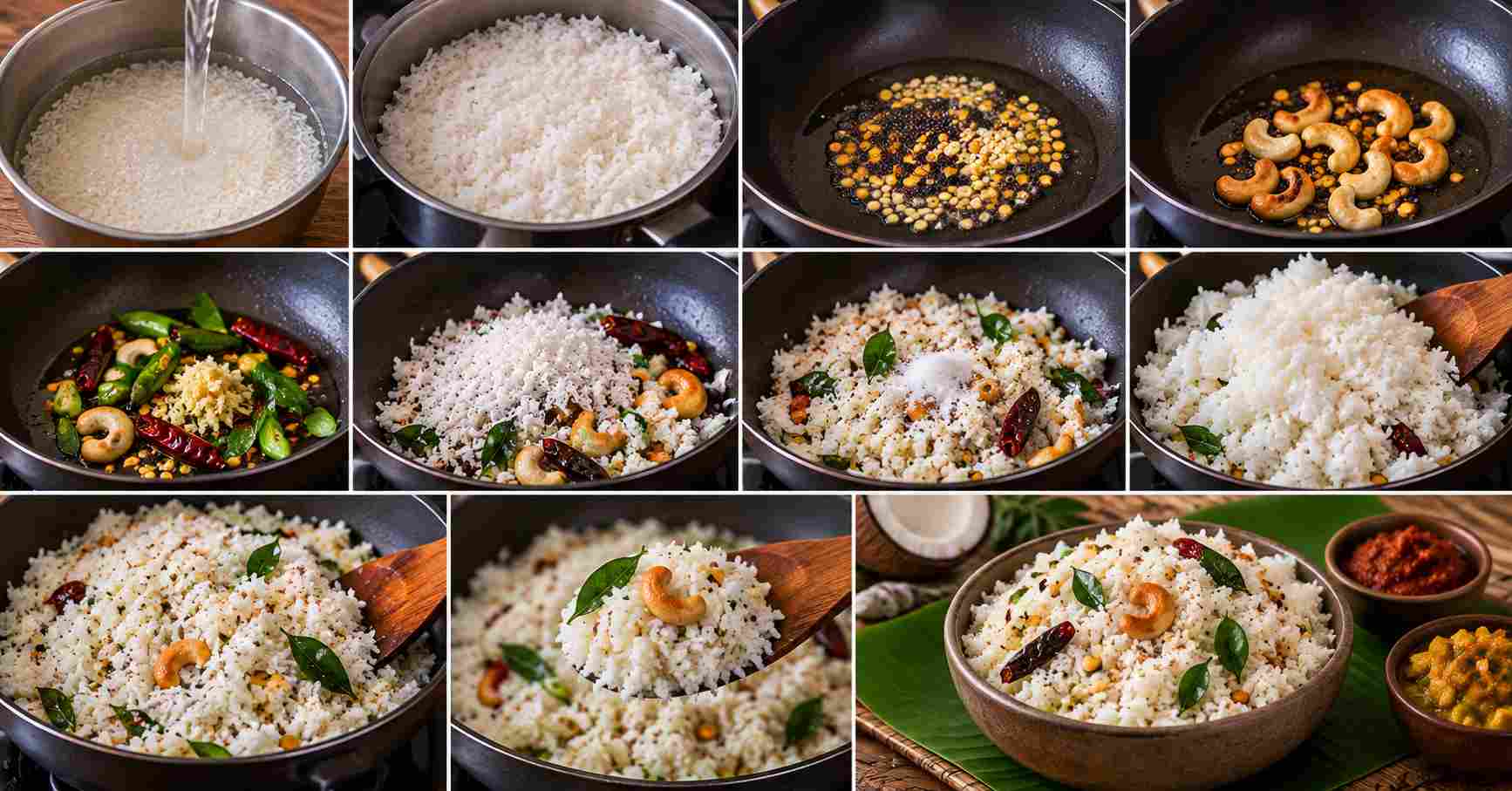 Method of making coconut rice