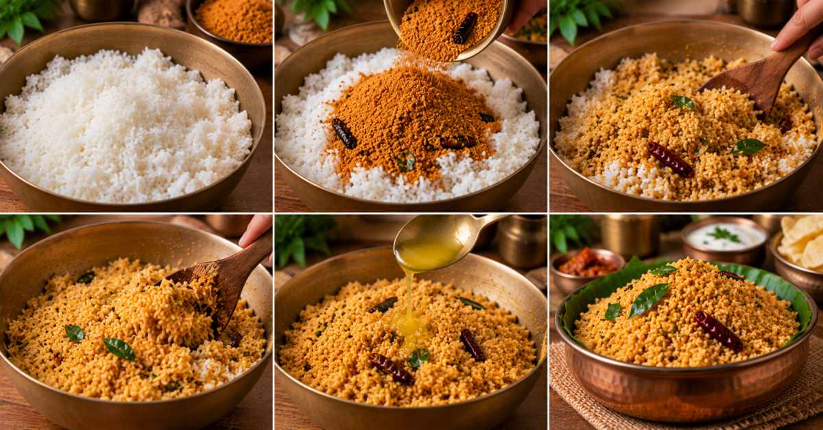 Mix it with rice, and aromatic urad dal rice is ready.