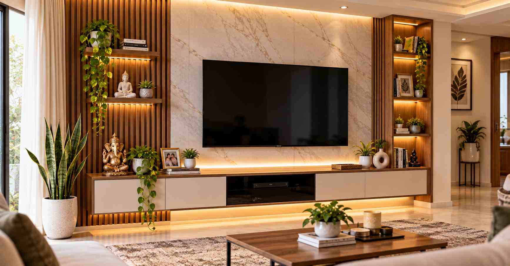 Modern decoration for the TV unit