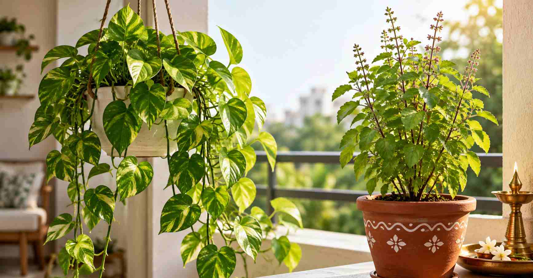 Money Plant & Holy Basil