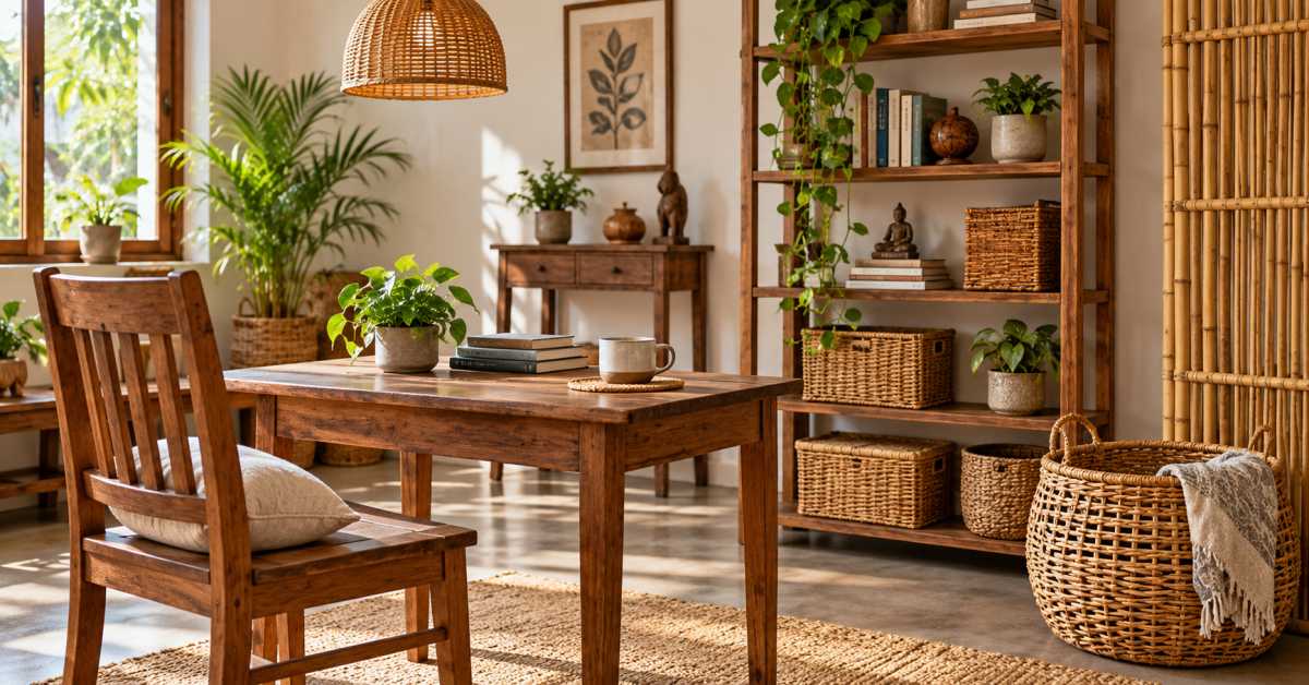 Natural look with wood and bamboo