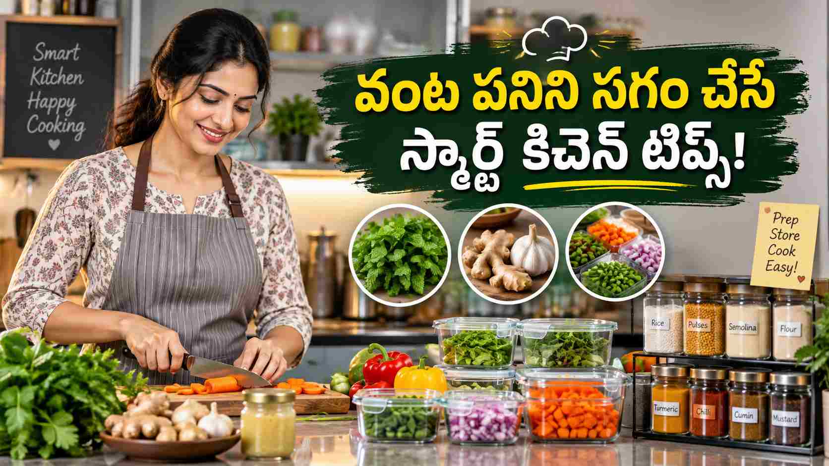 వంటగదిలో గంటల పని వద్దు.. ఈ స్మార్ట్ టిప్స్తో వంట పనిని సగం చేసేయండి! No More Hours In The Kitchen Cut Cooking Work In Half With These Smart Tips